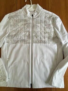johnnie-O Women’s White Quilted-Panel Bomber Jacket